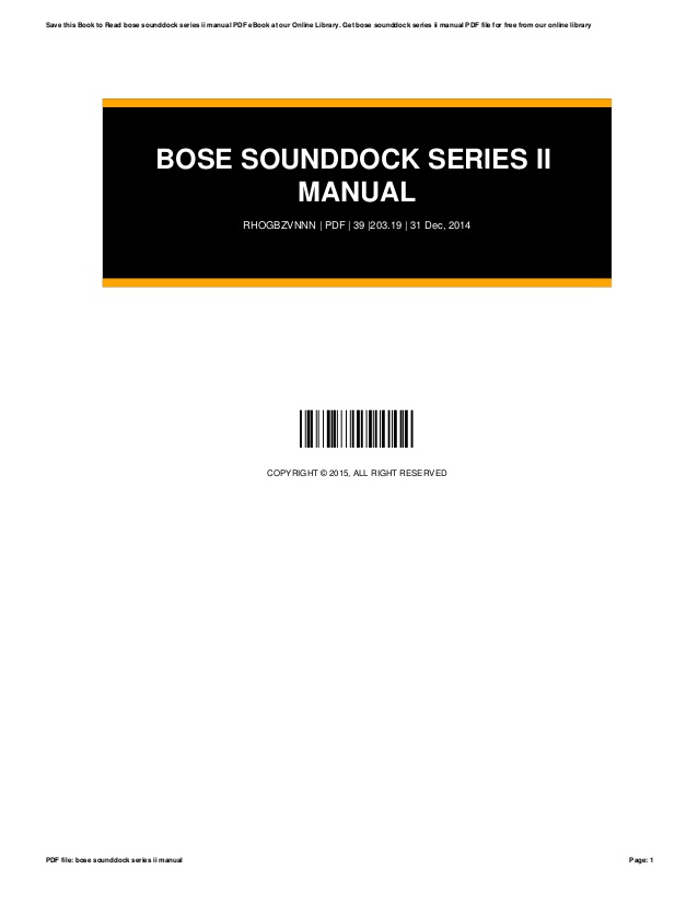 Bose Sounddock 10 Manual
